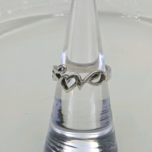 ✨3 for 25✨ Love Cursive Silver Tone Ring Sz 5